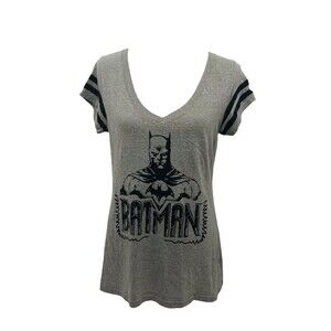 Batman Woman’s Shirt Grey and Black DC Universe Short Sleeve Size XXL